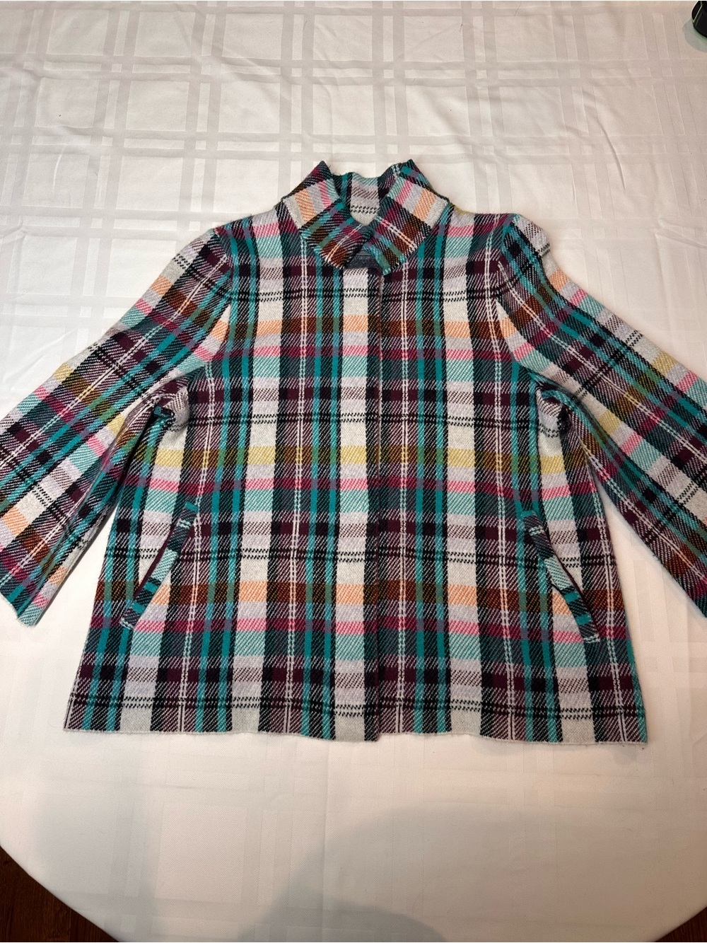 Anthropologie Rosetta Cropped
Plaid Knit Jacket EUC